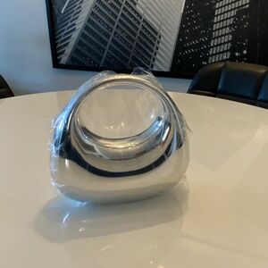 Chrome Plastic Mini Handbag | Y2K Futuristic Statement Purse